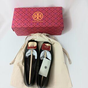 Brand New Tory Burch Black  Georgia Ballet Shoes (size 7M)
